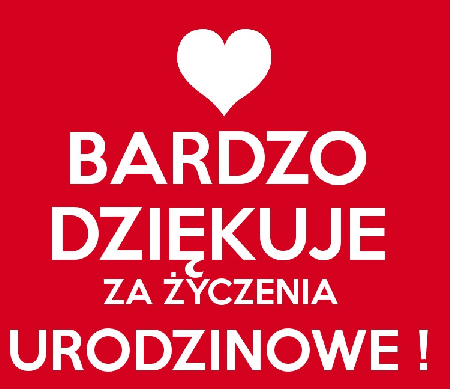 Czerwona kartka bardzo dziękuję za życzenia